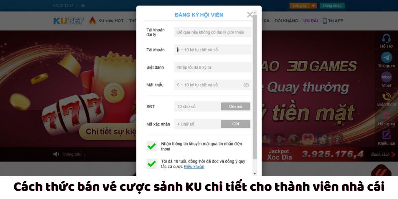 Cách thức bán vé cược sảnh KU chi tiết cho thành viên nhà cái