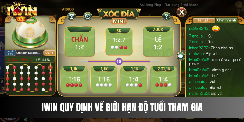 IWIN quy định về giới hạn độ tuổi tham gia