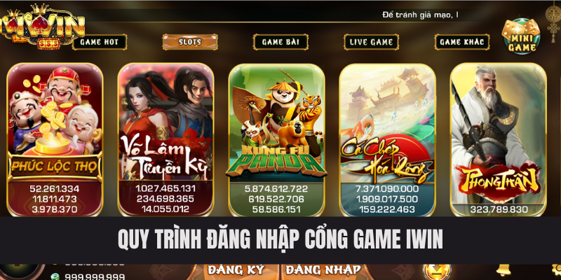 Quy trình đăng nhập cổng game IWIN